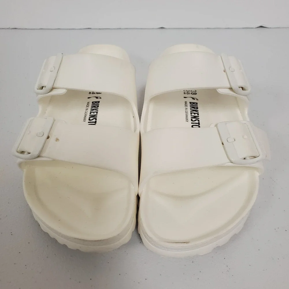 Birkenstock Eva Arizona Sandals Size 7 Medium/Narrow White Slides Buckle Comfort